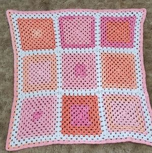 Handmade Crochet Multicolor Pink Baby Blanket